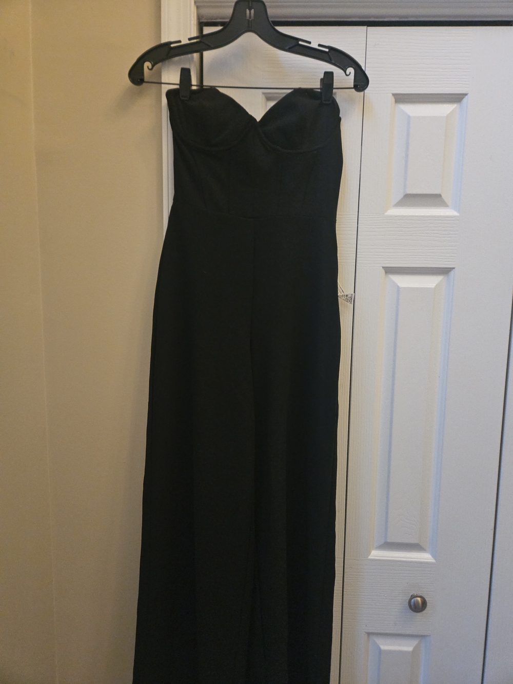 Zara Strapless Black Jumpsuit with Sweetheart‎ Bodice